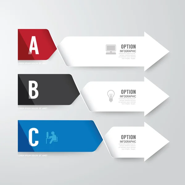 Banner de opções de design de infográficos modernos — Vetor de Stock