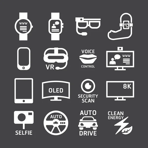 Icons set of technology design. — Stock Vector