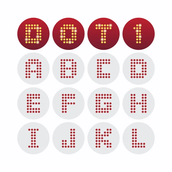 Yazı tipi nokta alfabe tasarım — Stok Vektör