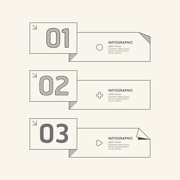 Infographic Number Banner Outline — Stock Vector