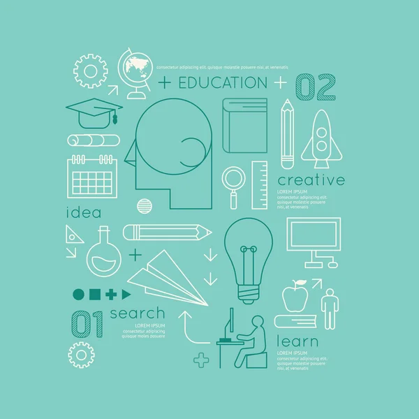 Infografía Educación Tecnología Gráficos — Vector de stock