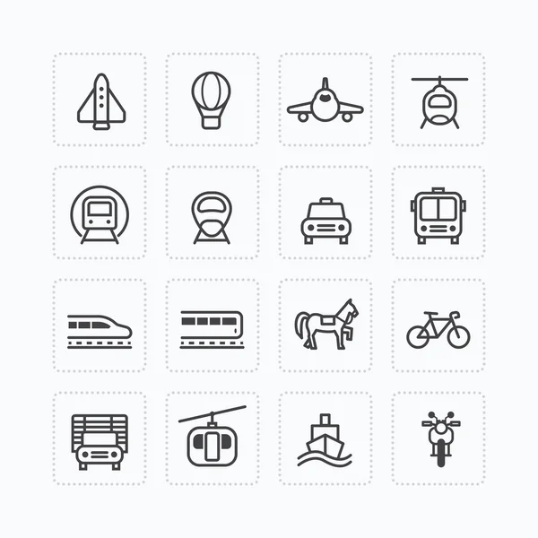 Icons Satz von Transport-Umriss . — Stockvektor