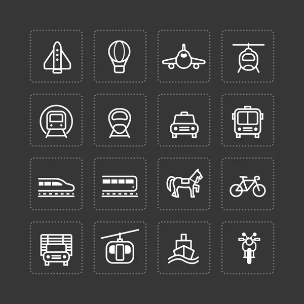 Icons Satz von Transport-Umriss . — Stockvektor