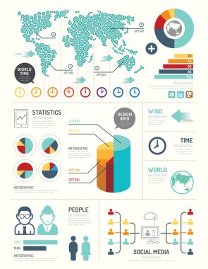 Modern tasarım öğeleri Infographic şablonu