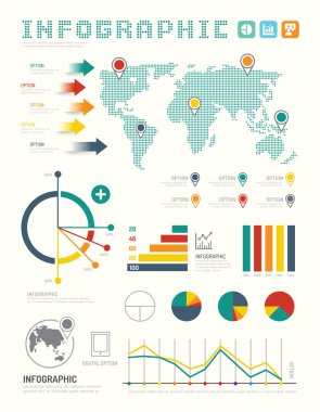 Modern tasarım öğeleri Infographic şablonu