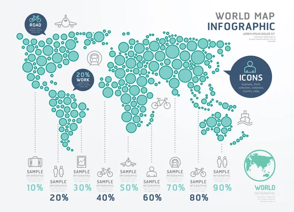 Designelemente der Welt-Infografik-Vorlage — Stockvektor