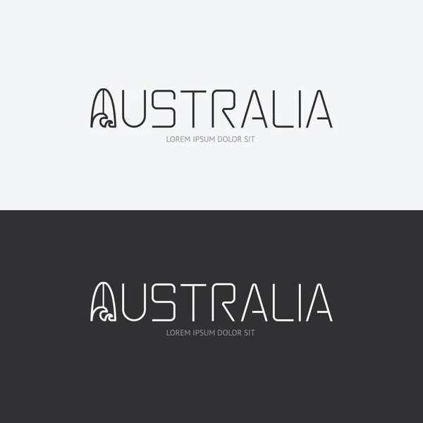 Alphabet Australien Design mit flachem Zeichen-Symbol — Stockvektor