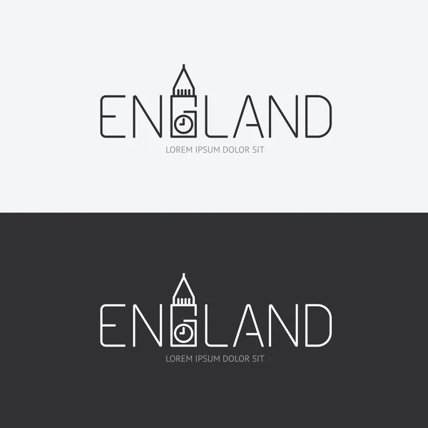 Alphabet england design with flat sign icon — Stock Vector