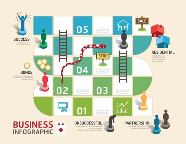 Concepto de juego de mesa de negocios — Vector de stock