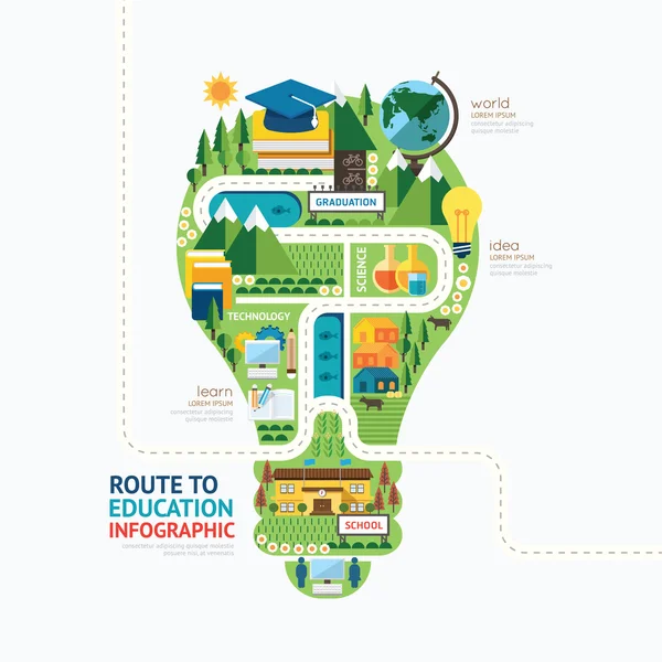 Design de modelo de educação infográfica — Vetor de Stock