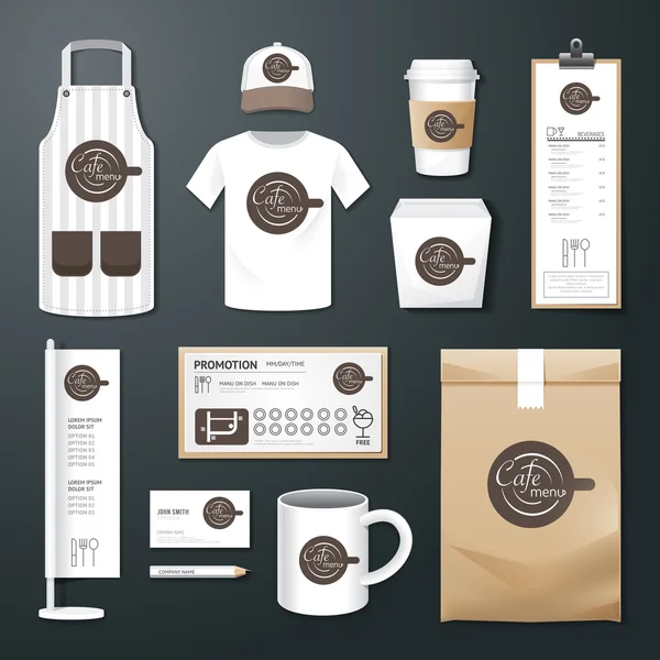 Restaurant café set — Stockvector