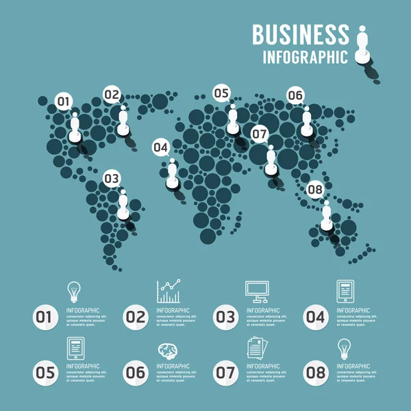 Nowoczesny świat infographic szablon — Wektor stockowy