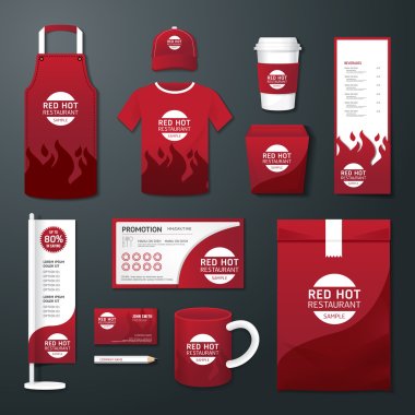 Set of corporate identity template clipart