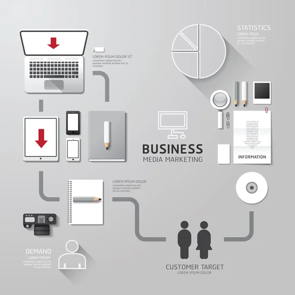 비즈니스 infographic 기업의 정체성 세트 — 스톡 벡터