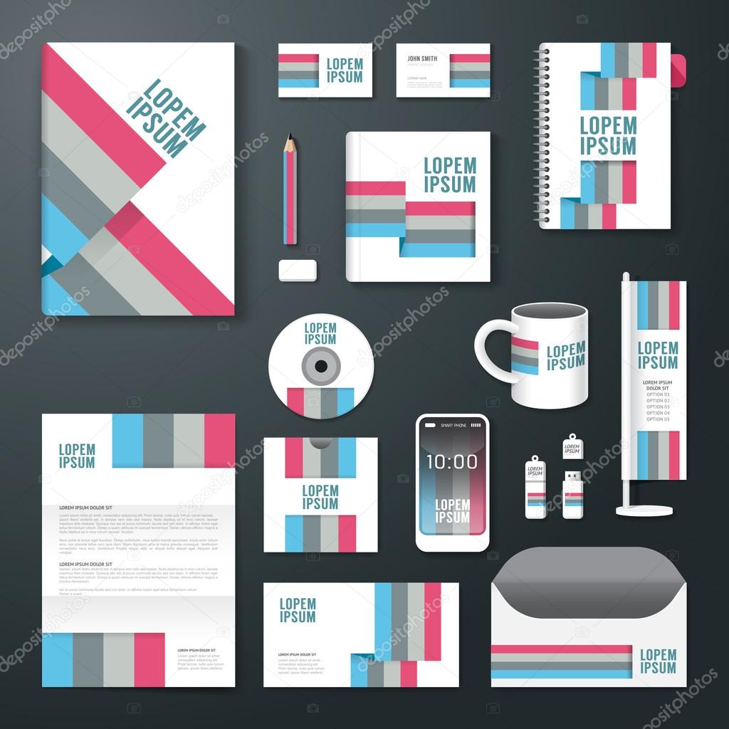 Set of corporate identity template