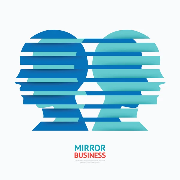 비즈니스 디자인 거울 개념 — 스톡 벡터