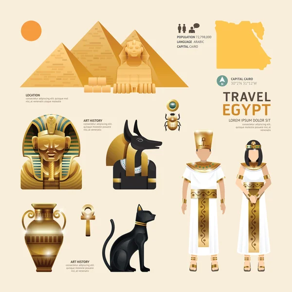 Égypte Concept de voyage . — Image vectorielle