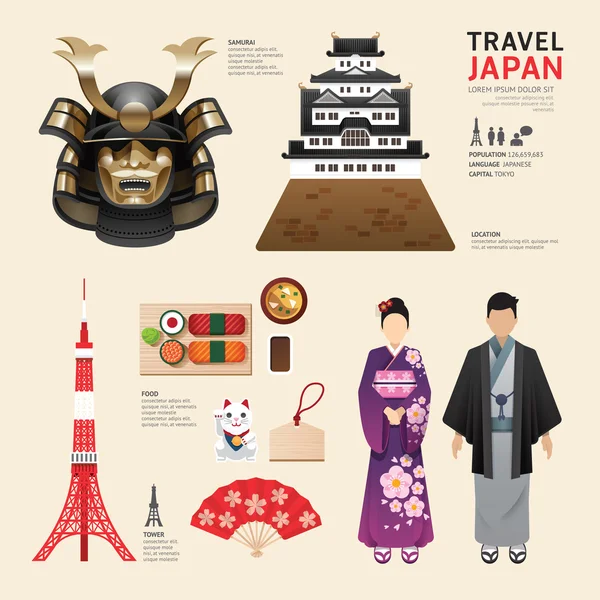 Japan Travel Concept. — Stock Vector