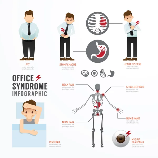 Infographic office syndroom Template Design — Stockvector