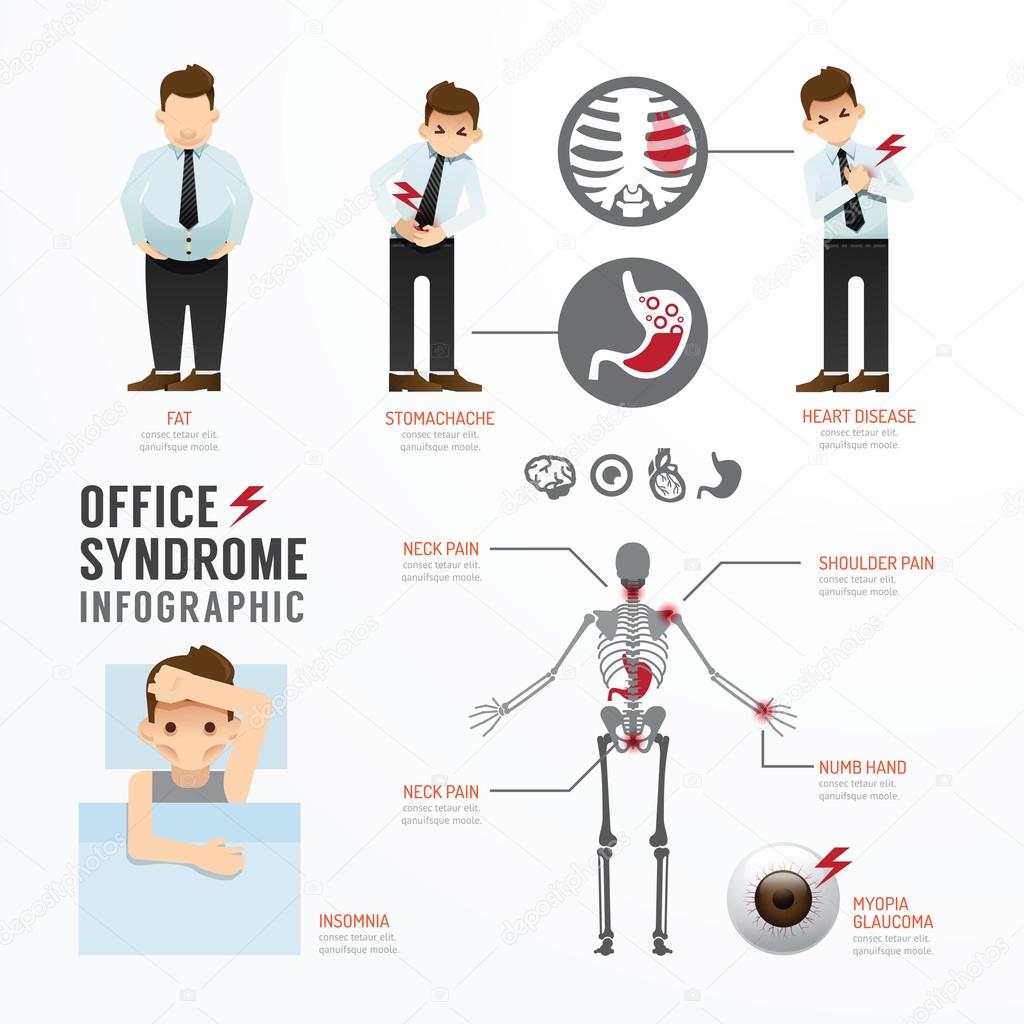 Infographic office syndrome Template Design