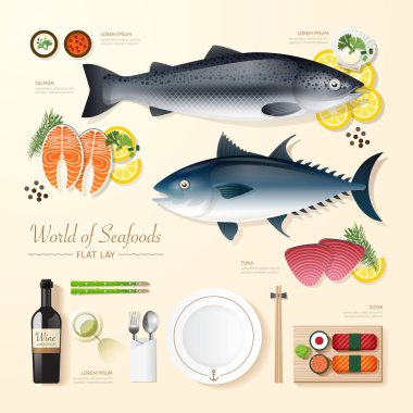 İş Infographic deniz ürünleri