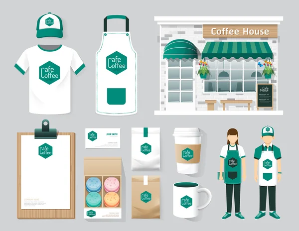 Café conjunto de identidad corporativa — Vector de stock