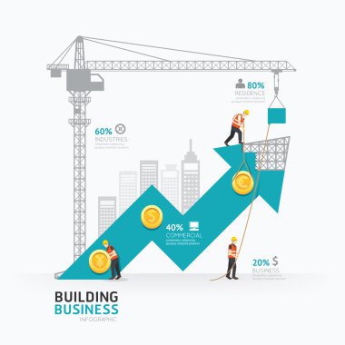 Infographic iş ok şekli şablonu