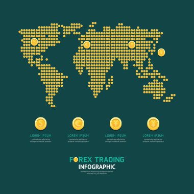 Infographic iş para birimi para sikke