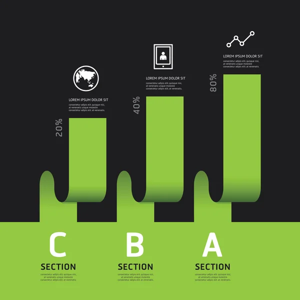 Banner de opções de design de infográficos modernos. Ilustração vetorial. —  Vetores de Stock