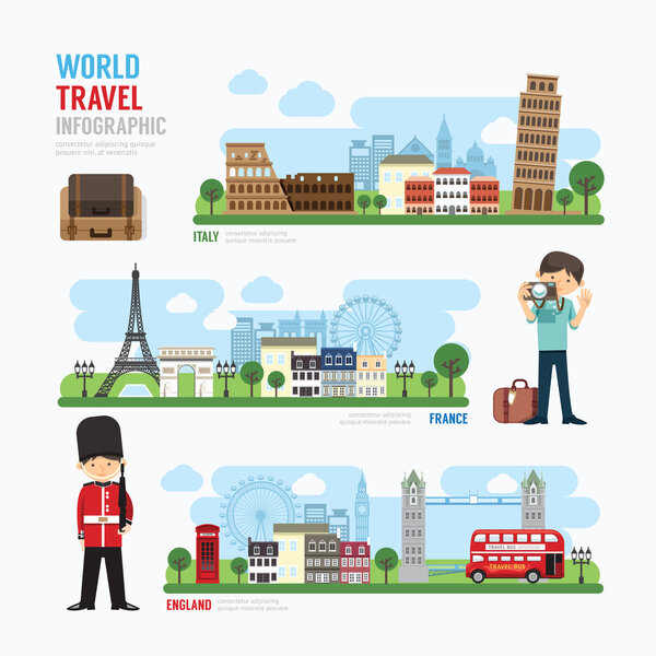 Travel and Europe Landmark  Infographic.