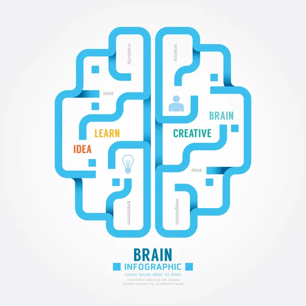 Paper brain design diagram — Stock Vector