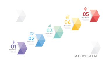 Bilgi grafikleri geometrik ok sembolü işi başarı şablonuna 5 adım.