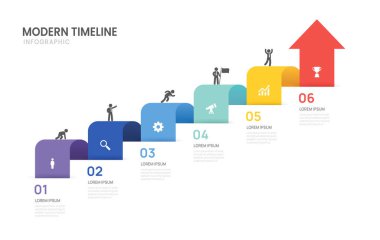 Infographics business arrow timeline 5 steps to success template. presentation and icon vector illustration.