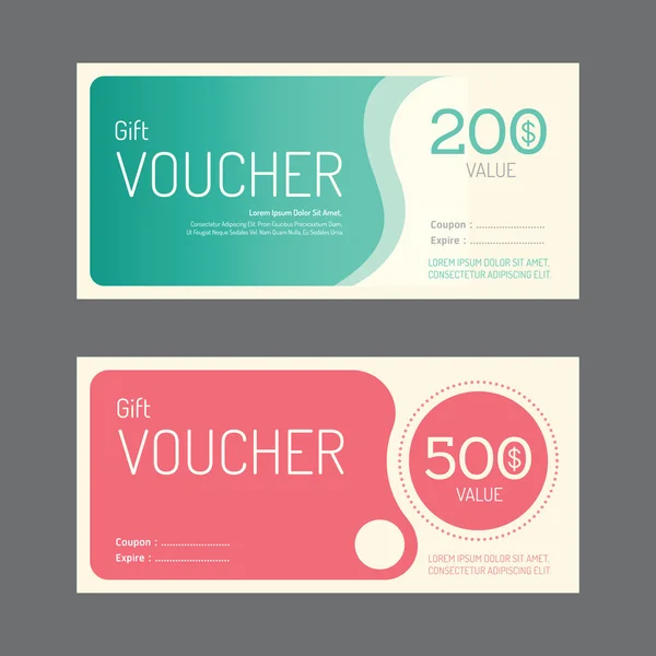 Vettore regalo voucher modello di coupon design. carta etichetta cornice mo — Vettoriale Stock