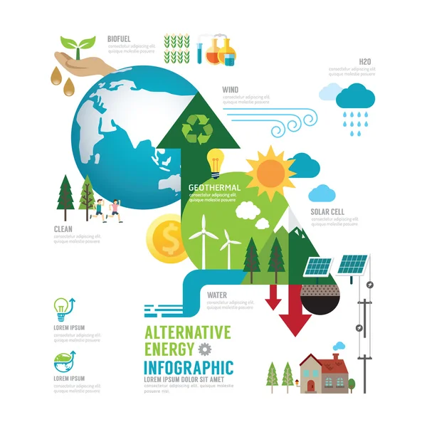 Infographic eco energy of the world concept with icons vecto Royalty Free Stock Vectors