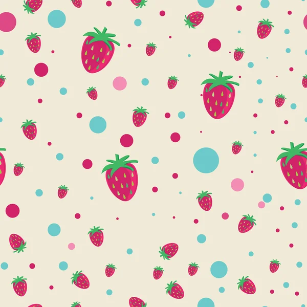 Fraise et cercles fond abstrait — Image vectorielle