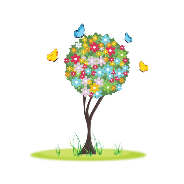 Árbol de primavera floral — Vector de stock