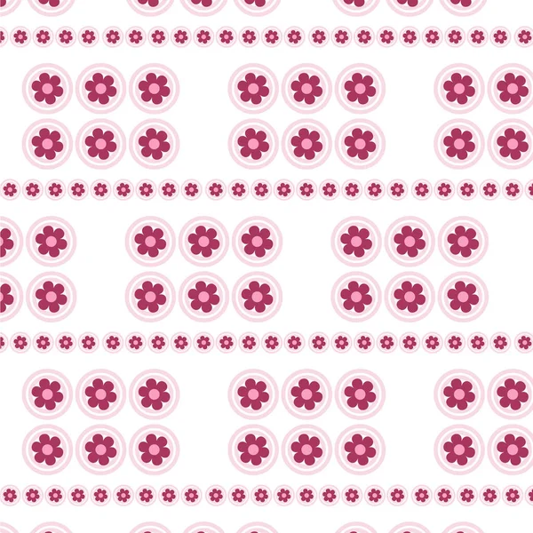Patrón Simple Con Flores Rosadas — Vector de stock