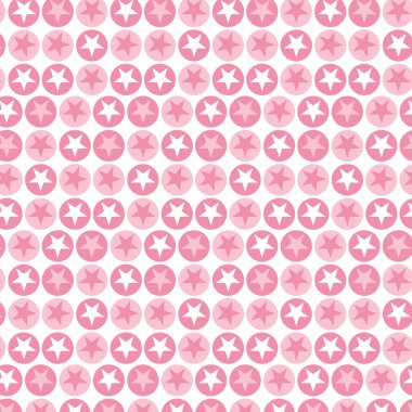 Pembe Yıldızlı Soyut Desen