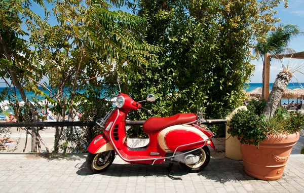 Vermelho ciclomotor — Fotografia de Stock