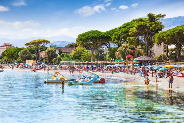 Mondello Italie Sep 2014 Personnes Non Identifiées Sur Plage Mondello — Photo