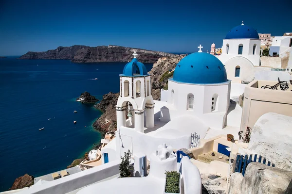 Oia Villaggio Giorno Soleggiato Sull Isola Santorini Grecia — Foto Stock