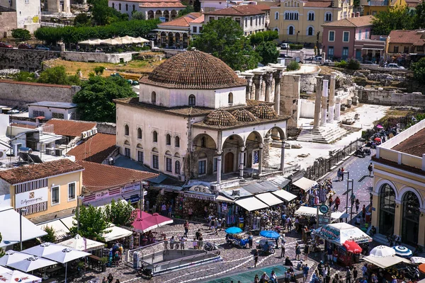 Atene Grecia Giugno 2016 Moschea Tzistarakis Stazione Della Metropolitana Piazza — Foto Stock