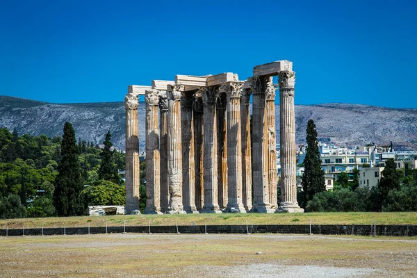 Ruinas Del Templo Zeus Olímpico Atenas Grecia Templo Griego Antiguo — Foto de Stock