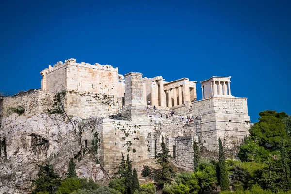 Acropolis Athén Görögország Athén Jelképe Festői Panoráma Akropolisz Hill Ókori — Stock Fotó