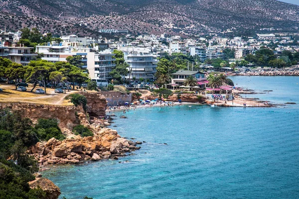 Vista Panorámica Del Paseo Marítimo Varkiza Vari Atenas Grecia — Foto de Stock