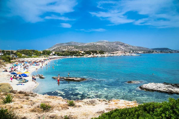 Athens Greece Juni 2016 Människor Stranden Althea Vari Aten Grekland — Stockfoto