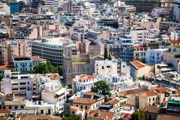 Mesquita Tzistarakis Estação Metro Monastiraki Com Turistas Praça Monastiraki Atenas — Fotografia de Stock