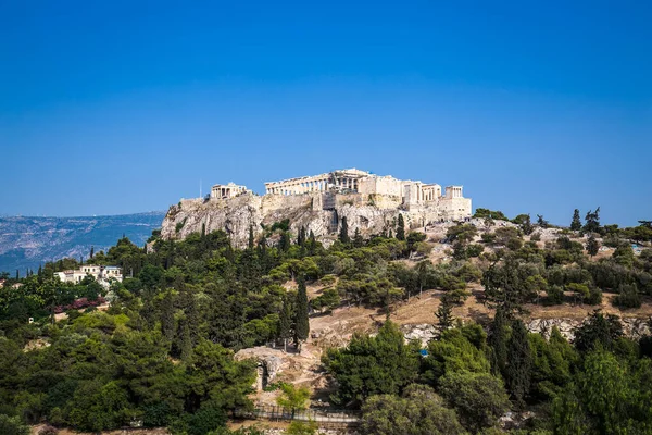 Gyönyörű Kilátás Nyílik Akropoliszra Athén Görögország Ókori Görög Parthenon Akropolisz — Stock Fotó