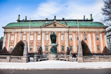 STOCKHOLM SWEDEN - 18 Ocak 2016: Stockholm şehir merkezinde 18 Ocak 2016 tarihinde mimarlık. Stockholm, İsveç 'in başkenti ve İskandinavya' nın en kalabalık şehridir. 